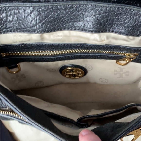 Tory Burch 797 Medium Satchel, black, EUC - Picture 3 of 6